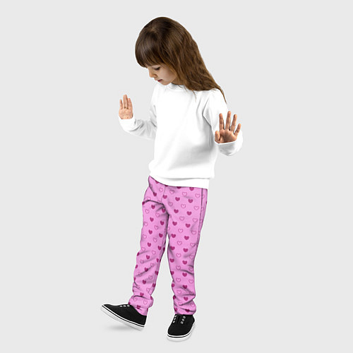 Детские брюки Милые сердечки / 3D-принт – фото 3