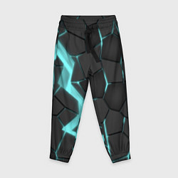Брюки детские Голубой неон, цвет: 3D-принт