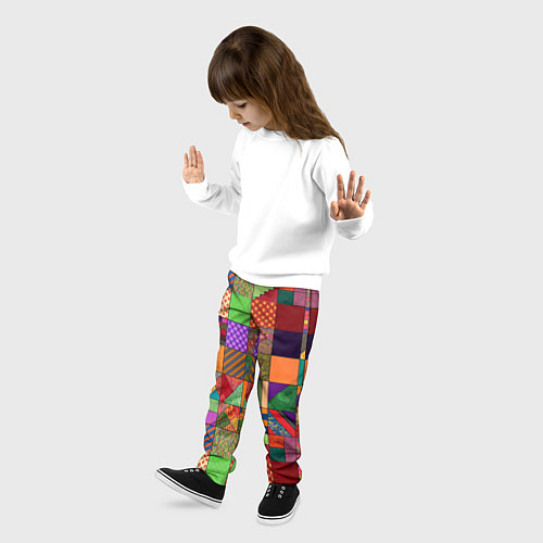 Детские брюки Разноцветные лоскуты от нейросети / 3D-принт – фото 3