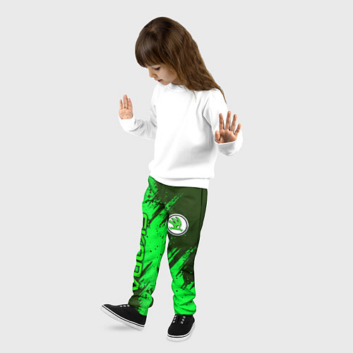 Детские брюки Skoda - green / 3D-принт – фото 3
