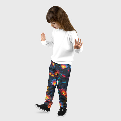 Детские брюки Светящиеся цветы / 3D-принт – фото 3