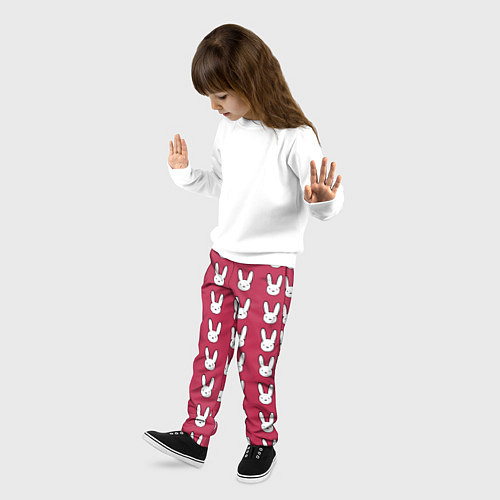 Детские брюки Bunny Pattern red / 3D-принт – фото 3