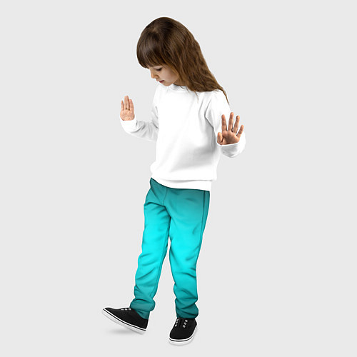 Детские брюки Неоновый синий градиент / 3D-принт – фото 3