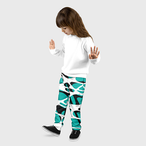 Детские брюки Абстрактный узор из сетчатых прожилок / 3D-принт – фото 3