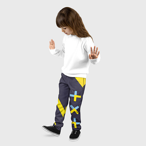 Детские брюки TXT yellow geometry / 3D-принт – фото 3