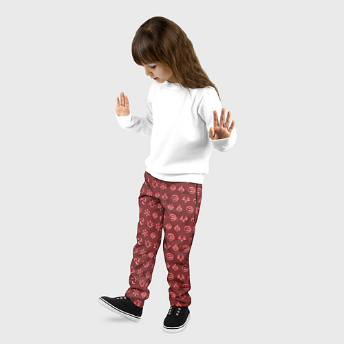 Детские брюки Паттерн элементали под пиро / 3D-принт – фото 3