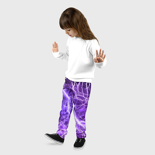Детские брюки Текстура молнии, электро / 3D-принт – фото 3