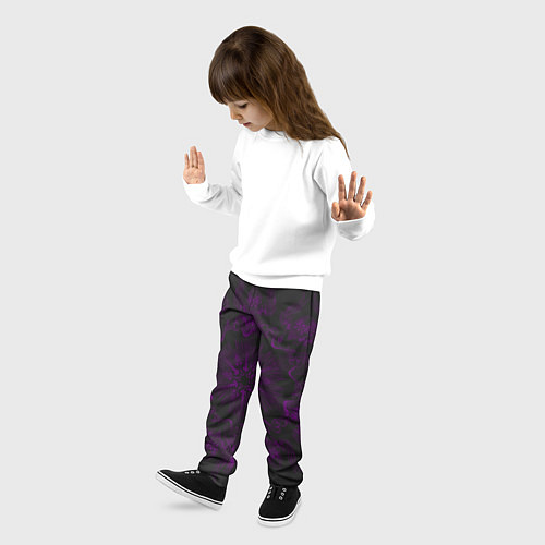 Детские брюки Фиолетовый узор / 3D-принт – фото 3