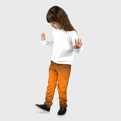 Детские брюки Кислотный оранжевый с градиентом / 3D-принт – фото 3