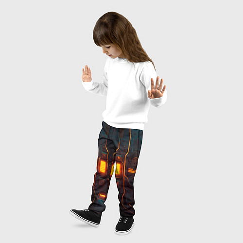 Детские брюки Паттерн в стиле киберпанк / 3D-принт – фото 3