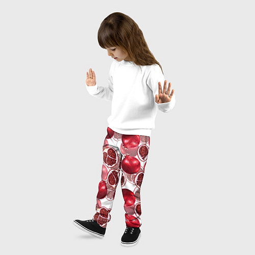 Детские брюки Гранаты на белом фоне - паттерн / 3D-принт – фото 3