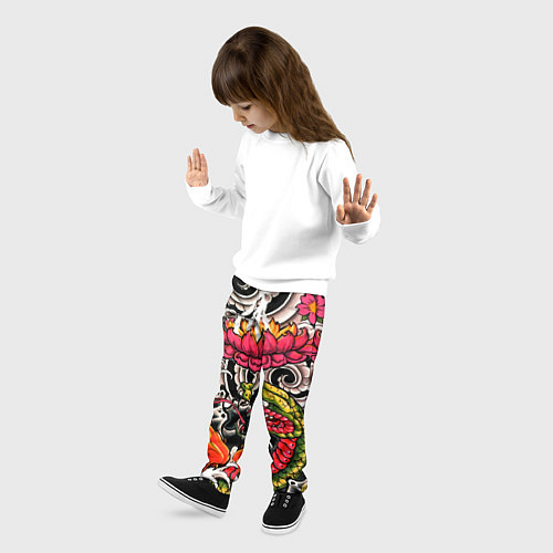 Детские брюки Иредзуми: цветущий лотос / 3D-принт – фото 3
