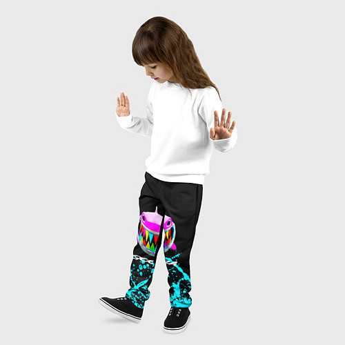 Детские брюки 6Ix9ine голубые брызги / 3D-принт – фото 3
