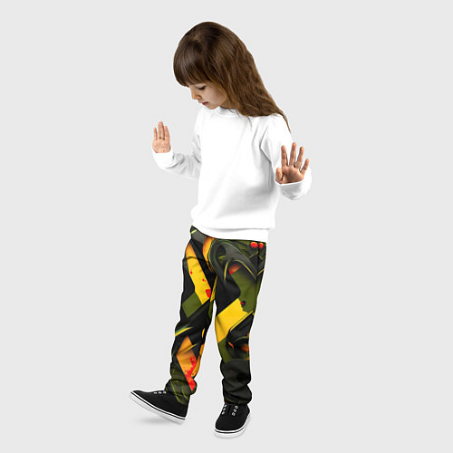 Детские брюки Оранжевые полосы / 3D-принт – фото 3