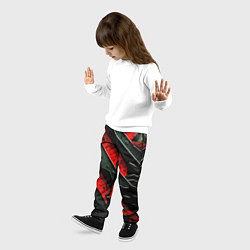 Брюки детские Черные плашки на красном фоне, цвет: 3D-принт — фото 2