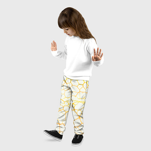 Детские брюки Жёлтые разломы / 3D-принт – фото 3