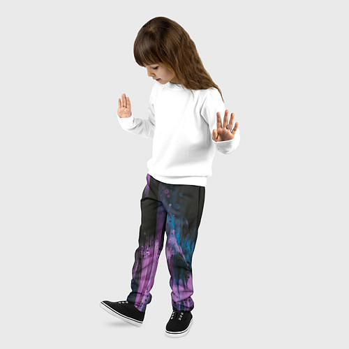 Детские брюки Фиолетовые абстрактные тени / 3D-принт – фото 3