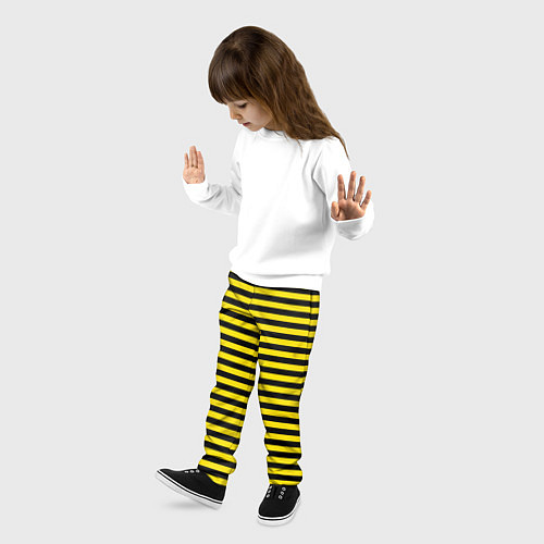 Детские брюки Черно-желтые осиные полосы / 3D-принт – фото 3