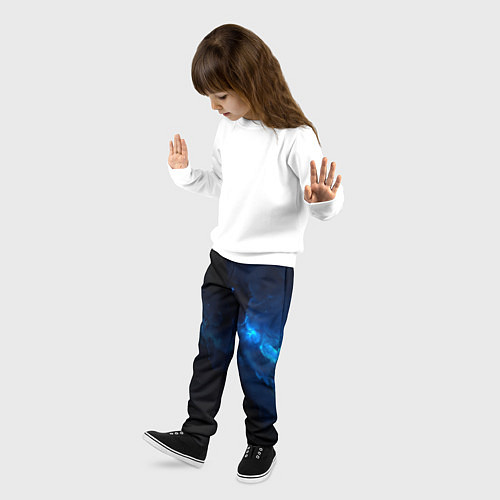 Детские брюки Чёрный и синий космос / 3D-принт – фото 3