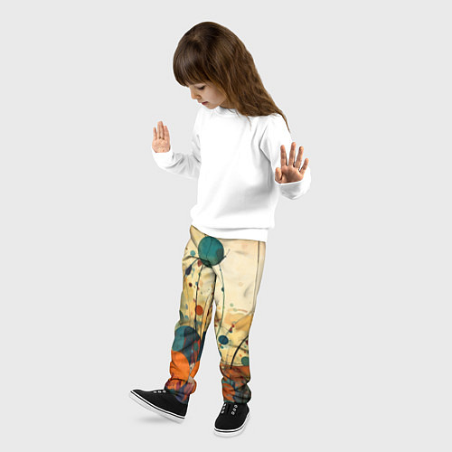 Детские брюки Абстрактная гранжевая композиция с пятнами: арт не / 3D-принт – фото 3