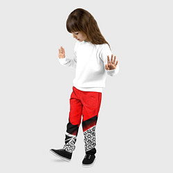 Брюки детские Геометрическая униформа - красная, цвет: 3D-принт — фото 2