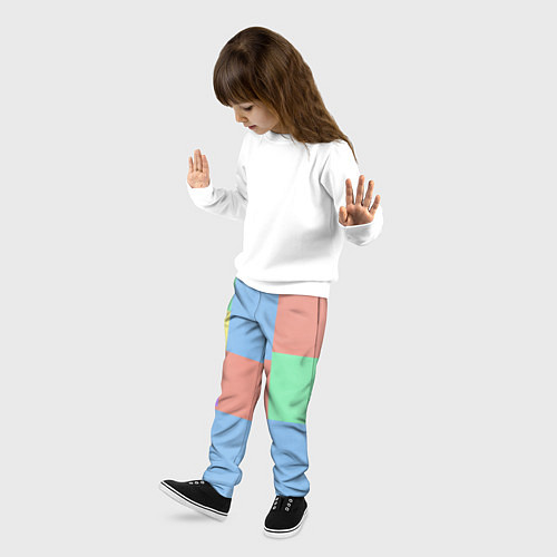 Детские брюки Разноцветные квадраты и прямоугольники / 3D-принт – фото 3