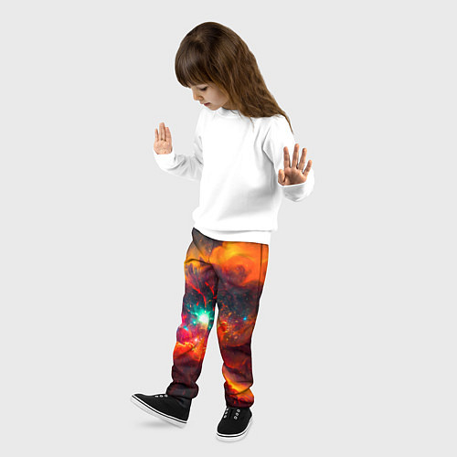 Детские брюки Небула в космосе в оранжевых тонах - нейронная сет / 3D-принт – фото 3