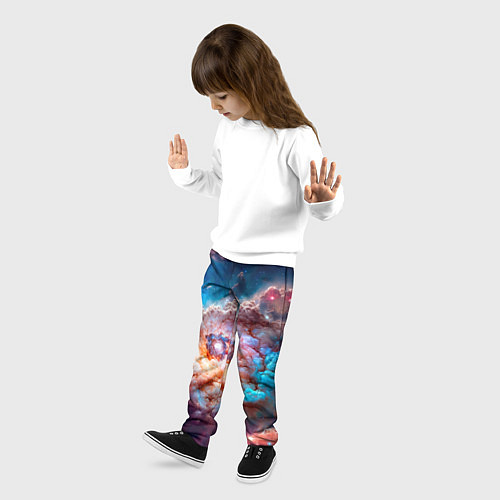 Детские брюки Небула в космосе в голубо-розовых тонах - нейронна / 3D-принт – фото 3