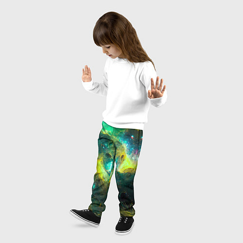 Детские брюки Небула в космосе в зеленых тонах - нейронная сеть / 3D-принт – фото 3