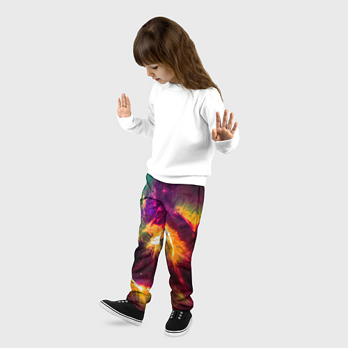 Детские брюки Небула в космосе разноцветная - нейронная сеть / 3D-принт – фото 3