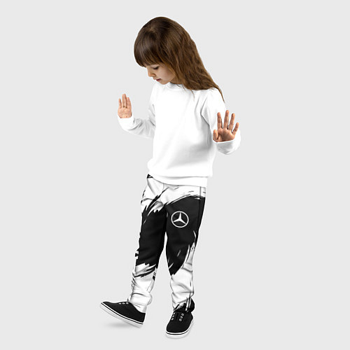 Детские брюки Mercedes benz - white color / 3D-принт – фото 3
