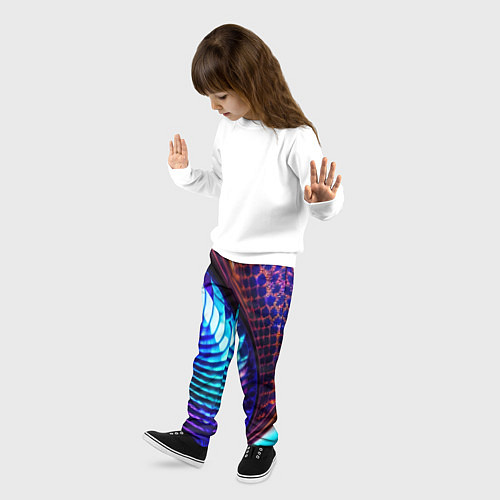 Детские брюки Неоновый водоворот / 3D-принт – фото 3