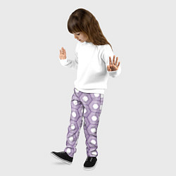 Брюки детские Шестиугольники фиолетовые, цвет: 3D-принт — фото 2