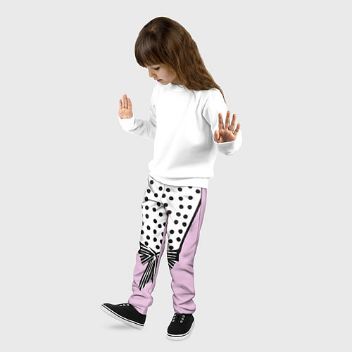 Детские брюки Костюм Барби: черный горох с полосатым бантом / 3D-принт – фото 3