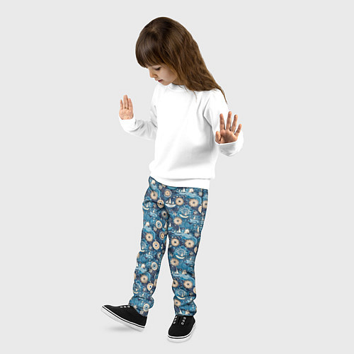 Детские брюки Кораблики и волны / 3D-принт – фото 3
