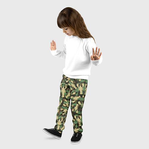 Детские брюки Камуфляж из раков / 3D-принт – фото 3