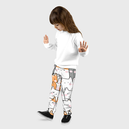Детские брюки Семья котиков / 3D-принт – фото 3