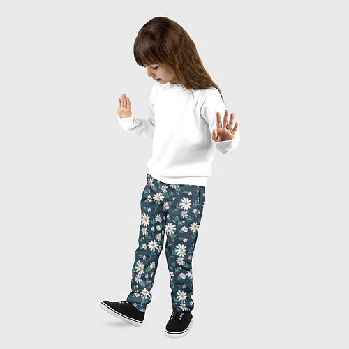 Детские брюки Паттерн с ромашками / 3D-принт – фото 3