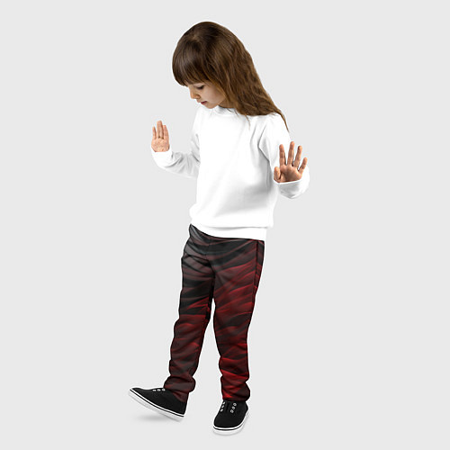 Детские брюки Темно-красная текстура / 3D-принт – фото 3