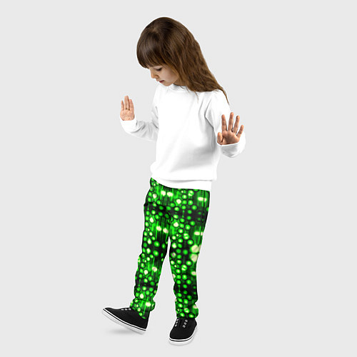 Детские брюки Ярко-зелёный точечный узор / 3D-принт – фото 3