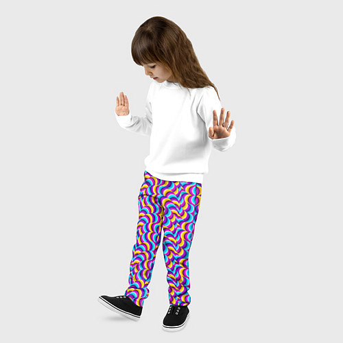 Детские брюки Красочный фон с ползучими змеями / 3D-принт – фото 3