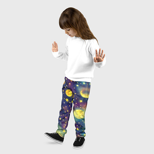 Детские брюки Космос, Луна и Солнце / 3D-принт – фото 3