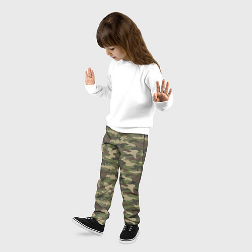Детские брюки Камуфляж лесной зелёный / 3D-принт – фото 3