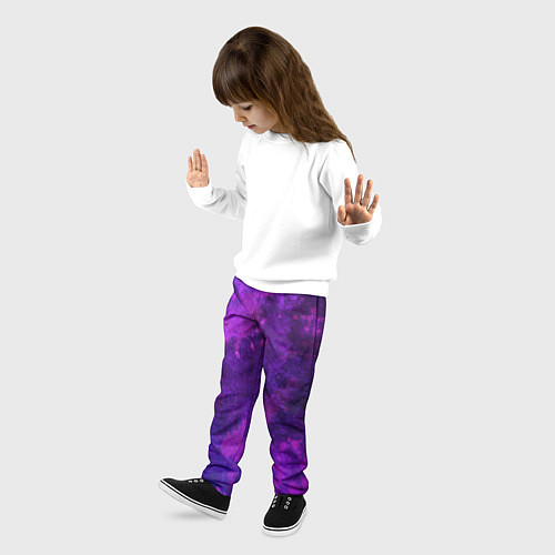 Детские брюки Текстура - Purple explosion / 3D-принт – фото 3