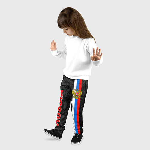 Детские брюки Russia black style / 3D-принт – фото 3