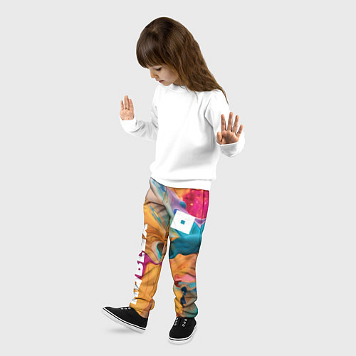 Детские брюки Roblox Logo Color / 3D-принт – фото 3