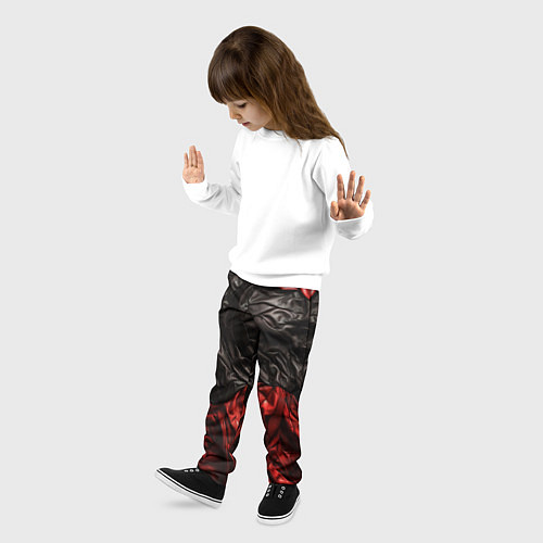 Детские брюки Black red texture / 3D-принт – фото 3