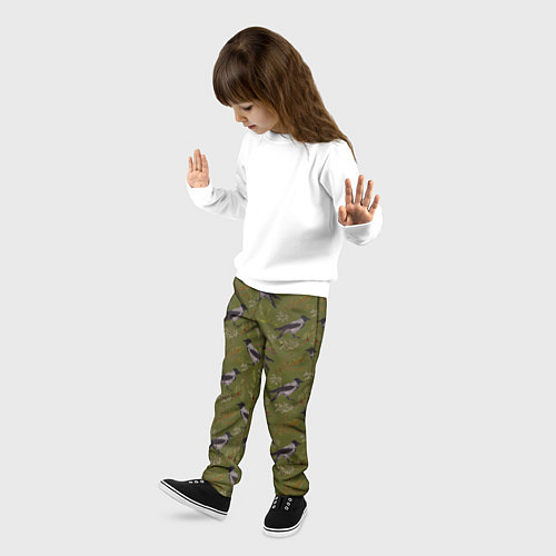 Детские брюки Вороны и еловые веточки / 3D-принт – фото 3