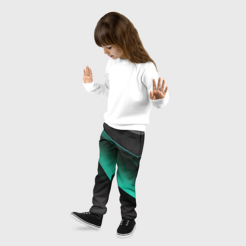 Детские брюки Абстрактная зеленая текстура / 3D-принт – фото 3
