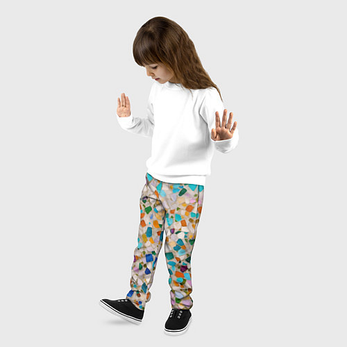 Детские брюки Мозайка мелкая разноцветная / 3D-принт – фото 3